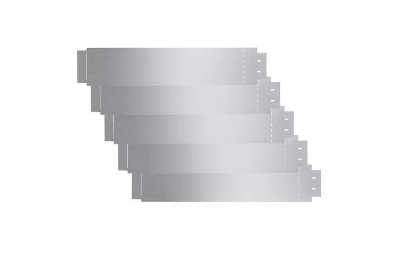 Plengjerde 5 stk galvanisert stål 100x20 cm - Hage - Dyrking & hagearbeid - Dyrking - Plantestøtte - Bedkant