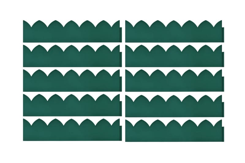 Plenkanter 10 stk grønn 65x15 cm PP - Grønn - Hage - Dyrking & hagearbeid - Dyrking - Plantestøtte - Bedkant