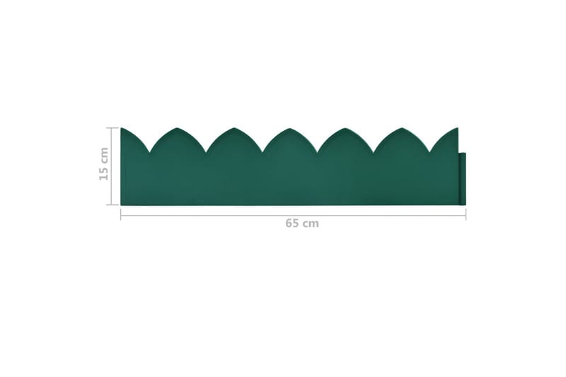 Plenkanter 10 stk grønn 65x15 cm PP - Grønn - Bedkant