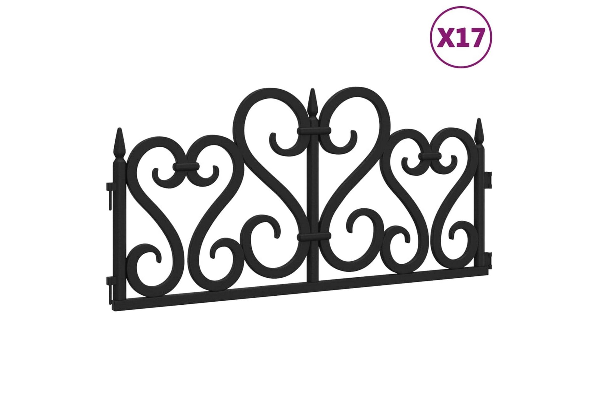 Plenkanter 17 stk svart 10 m PP - Svart - Hage - Dyrking & hagearbeid - Dyrking - Plantestøtte - Bedkant