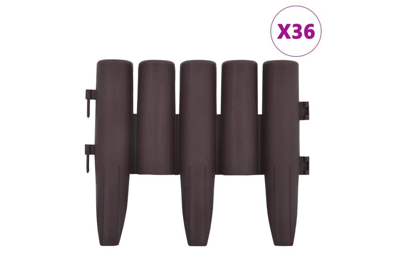 Plenkanter 36 stk brun 10 m PP - Hage - Dyrking & hagearbeid - Dyrking - Plantestøtte - Bedkant