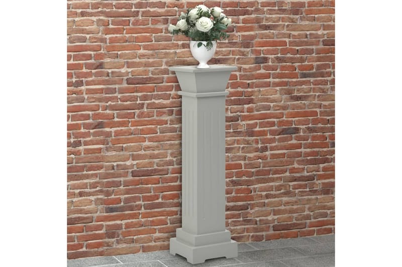 Klassisk søyle blomsterstativ 17x17x66 cm MDF grå - Grå - Hage - Dyrking & hagearbeid - Dyrking - Plantestøtte - Blomsterpinne