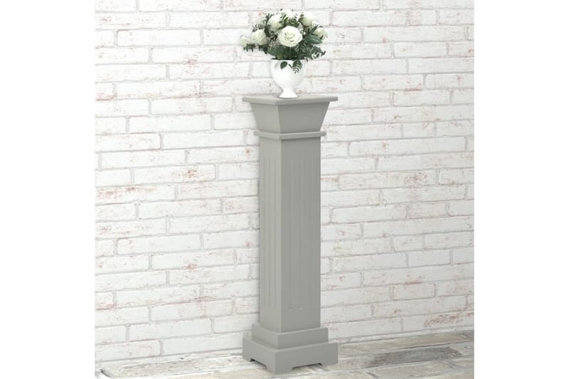 Klassisk søyle blomsterstativ 17x17x66 cm MDF grå - Grå - Hage - Dyrking & hagearbeid - Dyrking - Plantestøtte - Blomsterpinne