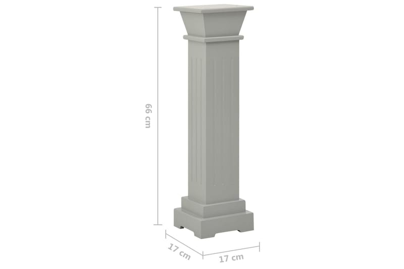 Klassisk søyle blomsterstativ 17x17x66 cm MDF grå - Grå - Hage - Dyrking & hagearbeid - Dyrking - Plantestøtte - Blomsterpinne