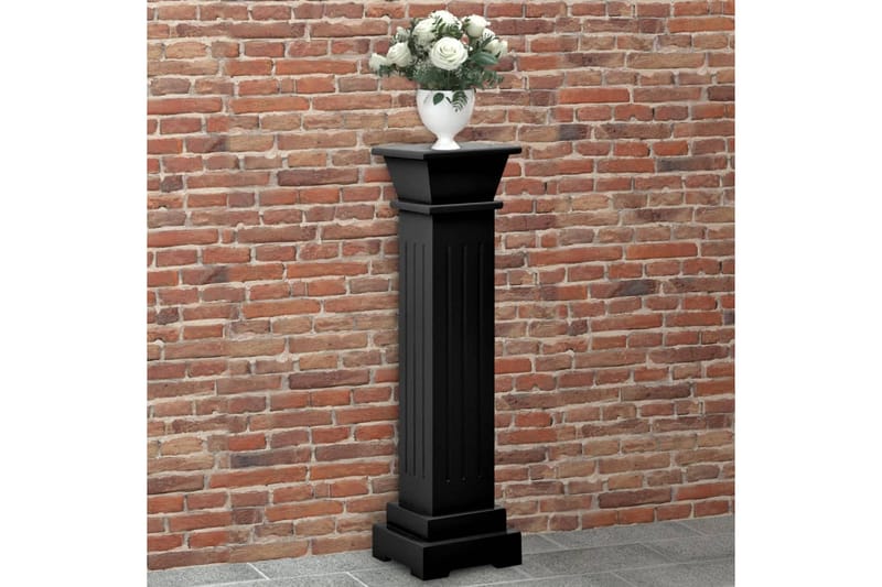 Klassisk søyle blomsterstativ 17x17x66 cm MDF svart - Svart - Hage - Dyrking & hagearbeid - Dyrking - Plantestøtte - Blomsterpinne