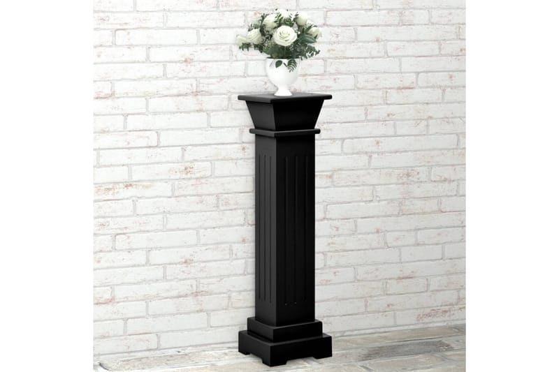 Klassisk søyle blomsterstativ 17x17x66 cm MDF svart - Svart - Hage - Dyrking & hagearbeid - Dyrking - Plantestøtte - Blomsterpinne