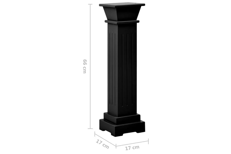 Klassisk søyle blomsterstativ 17x17x66 cm MDF svart - Svart - Hage - Dyrking & hagearbeid - Dyrking - Plantestøtte - Blomsterpinne