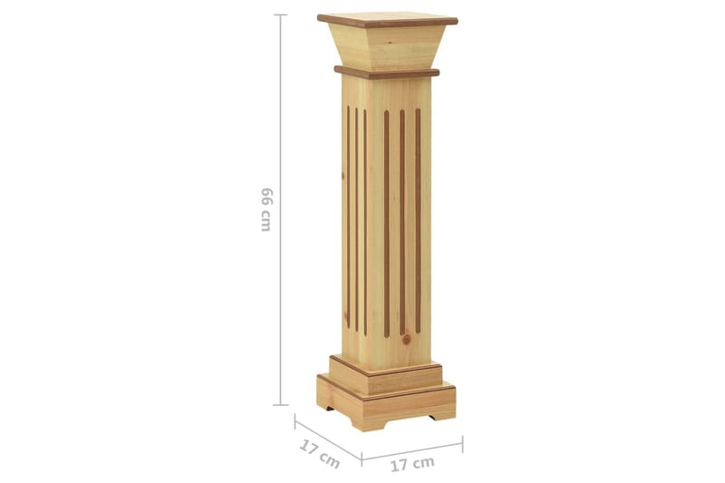 Klassisk søyleformet blomsterstativ lyst tre 17x17x66 cm MDF - Brun - Hage - Dyrking & hagearbeid - Dyrking - Plantestøtte - Blomsterpinne