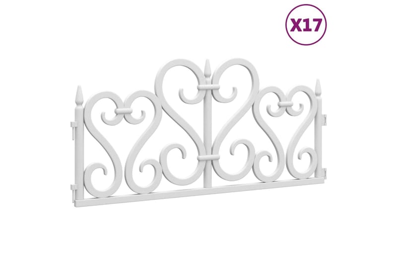 Plenkanter 17 stk hvit 10 m PP - Hvit - Hage - Dyrking & hagearbeid - Dyrking - Plantestøtte - Bedkant