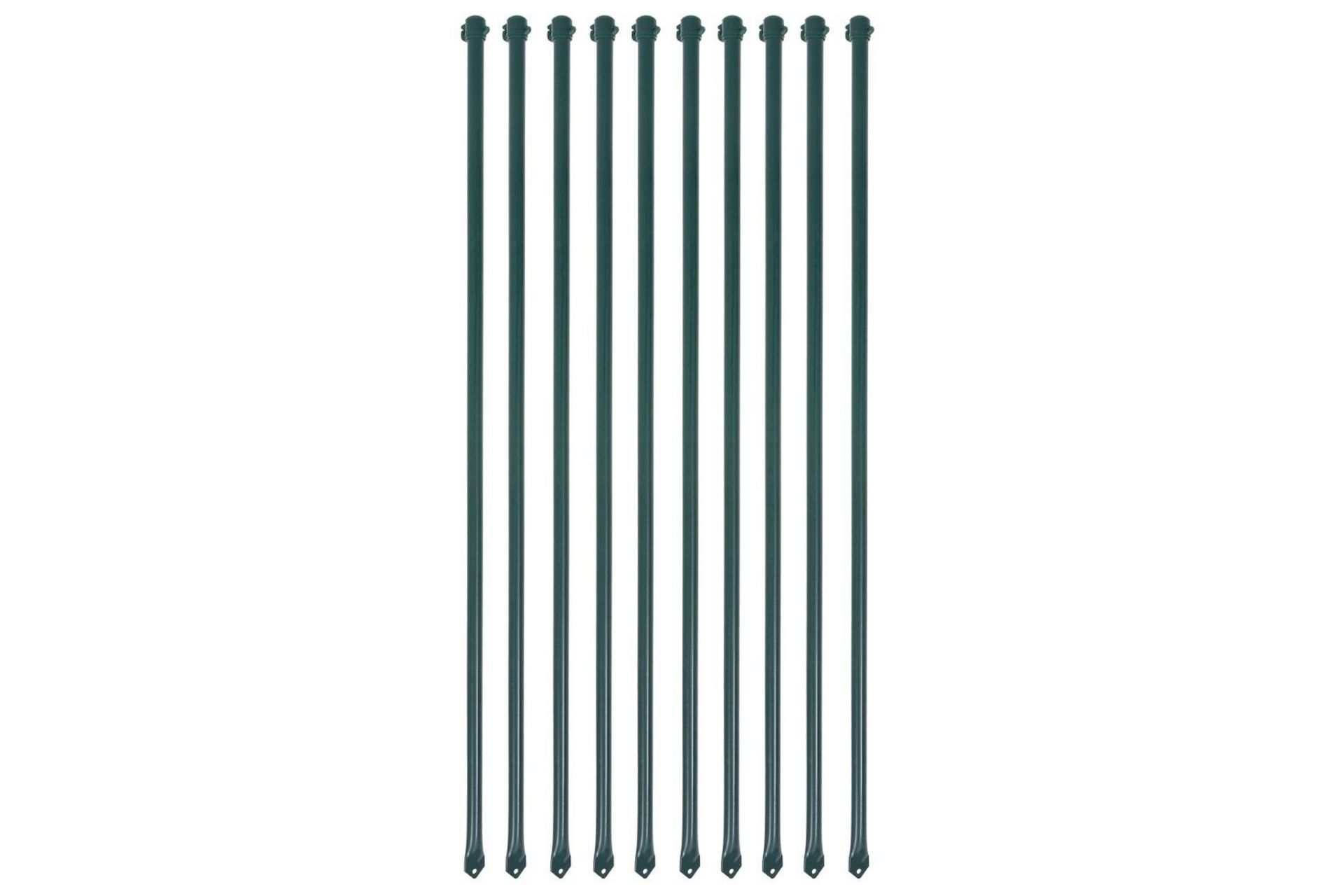 Hagestolper 10 stk 1m metall grønn - Hage - Dyrking & hagearbeid - Dyrking - Plantestøtte - Rosebue