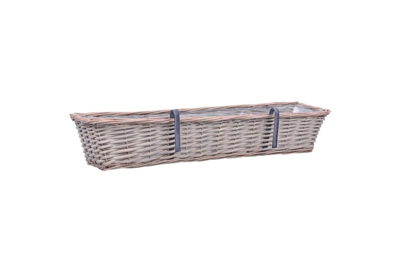Plantekasser for balkong 2 stk flettekurv med PE-fôring 80cm - Brun - Hage - Dyrking & hagearbeid - Dyrking - Planting & forkultivering - Dyrkingskar
