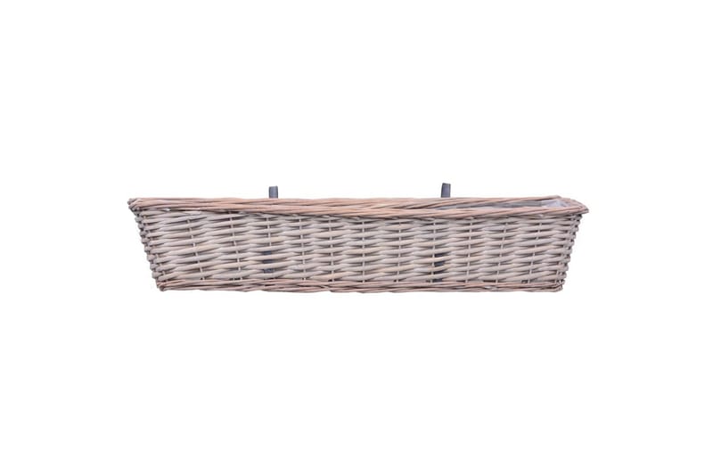 Plantekasser for balkong 2 stk flettekurv med PE-fôring 80cm - Brun - Hage - Dyrking & hagearbeid - Dyrking - Planting & forkultivering - Dyrkingskar