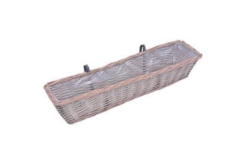 Plantekasser for balkong 2 stk flettekurv med PE-fôring 80cm - Brun - Hage - Dyrking & hagearbeid - Dyrking - Planting & forkultivering - Dyrkingskar