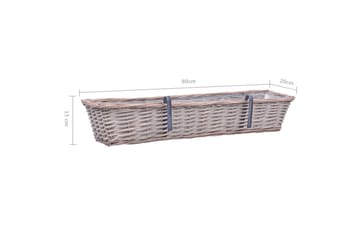 Plantekasser for balkong 2 stk flettekurv med PE-fôring 80cm - Brun - Hage - Dyrking & hagearbeid - Dyrking - Planting & forkultivering - Dyrkingskar