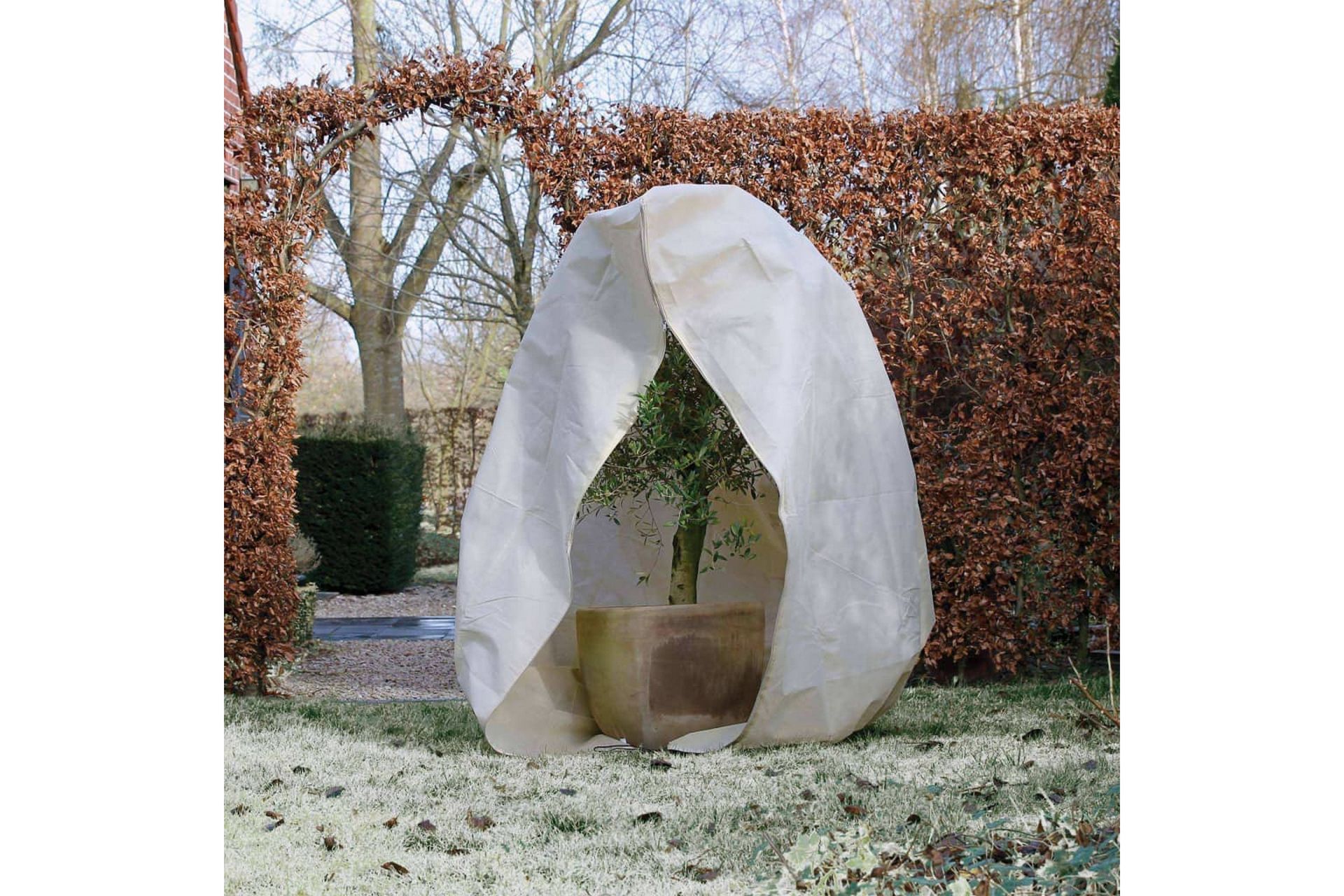 Nature Vintertrekk med glidelås fleece 70 g/m² beige 2x2,5 m - Hage - Dyrking & hagearbeid - Dyrking - Planting & forkultivering - Plastnett & hagenett