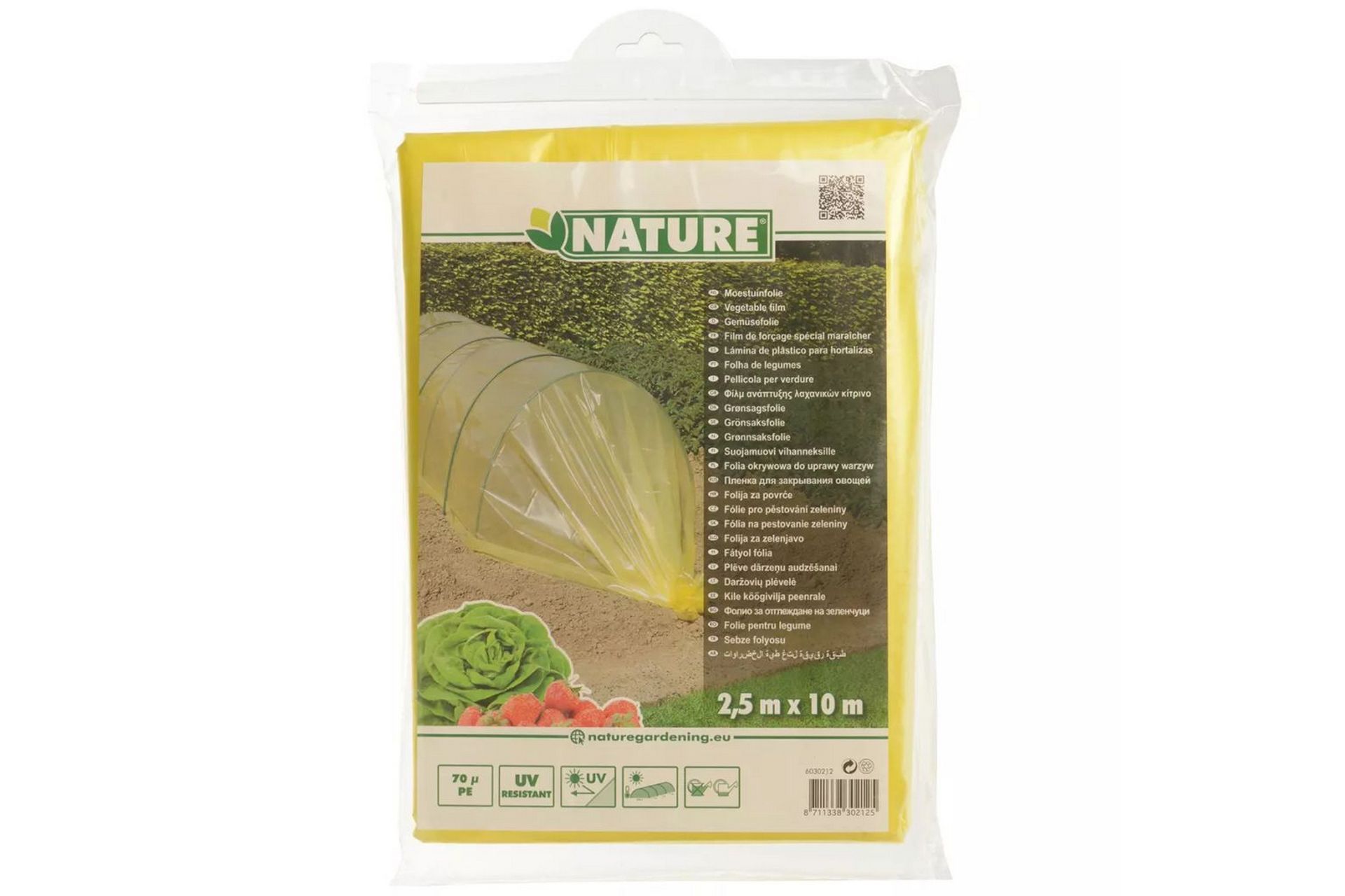 Nature Plantetunnel film 2,5x10 m gul 6030212 - Hage - Dyrking & hagearbeid - Dyrking - Planting & forkultivering - Plastnett & hagenett