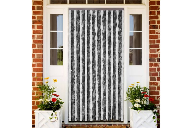 Insektgardin grå og hvit 120x220 cm chenille - Grå - Hage - Dyrking & hagearbeid - Dyrking - Skadedyrbekjempelse - Myggbeskyttelse