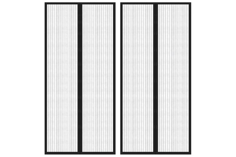 Insektsgardiner for dør 2 stk med magnetblokker 210x90 cm - Svart - Hage - Dyrking & hagearbeid - Dyrking - Skadedyrbekjempelse - Myggbeskyttelse