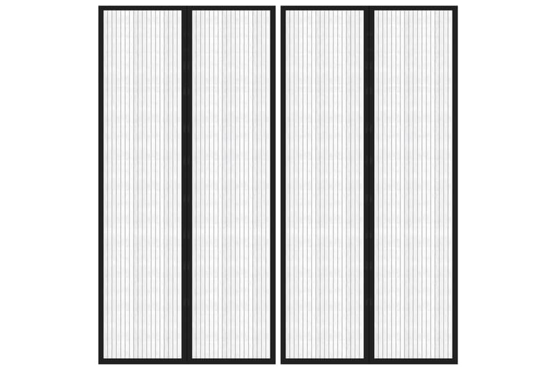 Insektsgardiner for dør 2 stk med magnetblokker 220x100 cm - Svart - Hage - Dyrking & hagearbeid - Dyrking - Skadedyrbekjempelse - Myggbeskyttelse