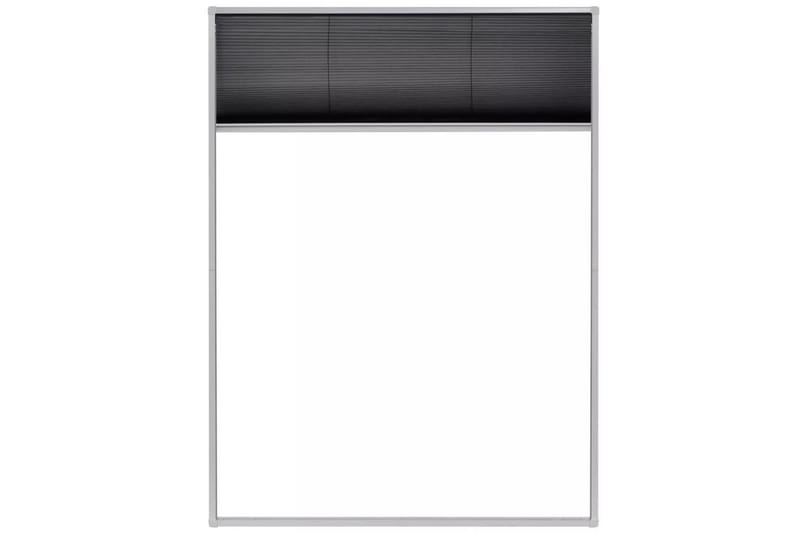 Plissert insektskjerm for vindu aluminium 60x80 cm - Hvit/Svart - Friluftsutstyr - Myggnett - Myggbeskyttelse