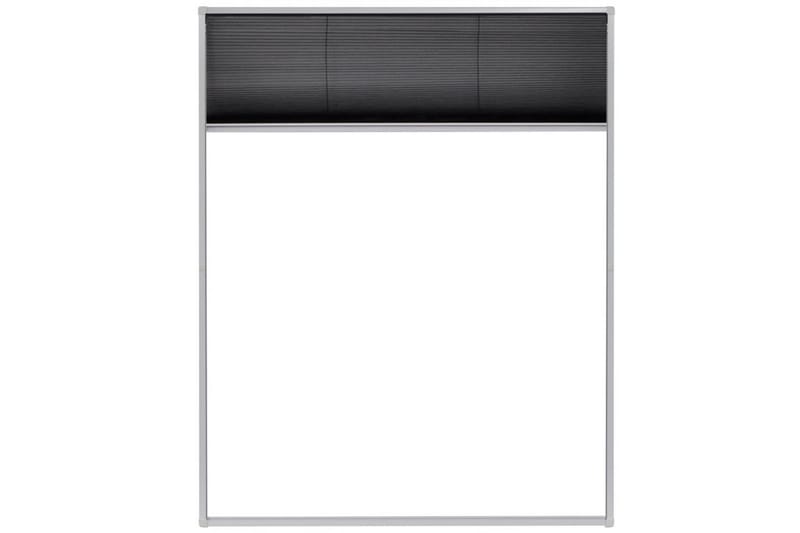 Plissert insektskjerm for vindu aluminium 80x100 cm - Hvit/Svart - Hage - Dyrking & hagearbeid - Dyrking - Skadedyrbekjempelse - Myggbeskyttelse