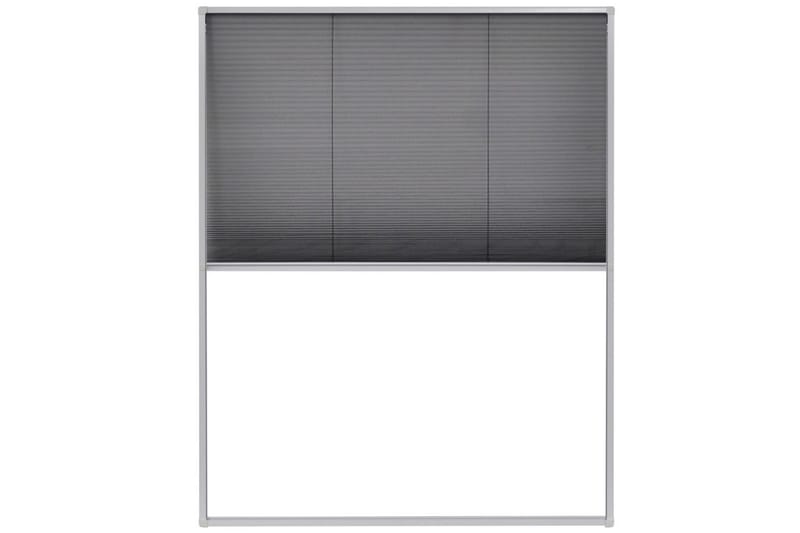 Plissert insektskjerm for vindu aluminium 80x100 cm - Hvit/Svart - Hage - Dyrking & hagearbeid - Dyrking - Skadedyrbekjempelse - Myggbeskyttelse