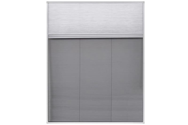 Plissert insektskjerm for vindu aluminium 80x100cm - Hvit/Svart - Friluftsutstyr - Myggnett - Myggbeskyttelse