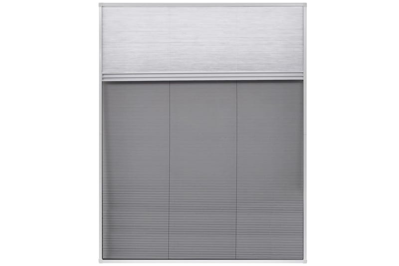Plissert insektskjerm for vindu aluminium 80x100cm - Hvit/Svart - Hage - Dyrking & hagearbeid - Dyrking - Skadedyrbekjempelse - Myggbeskyttelse