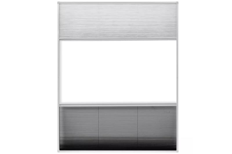 Plissert insektskjerm for vindu aluminium 80x100cm - Hvit/Svart - Friluftsutstyr - Myggnett - Myggbeskyttelse