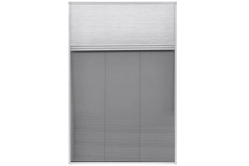 Plissert insektskjerm for vindu aluminium 80x120cm - Hvit/Svart - Hage - Dyrking & hagearbeid - Dyrking - Skadedyrbekjempelse - Myggbeskyttelse