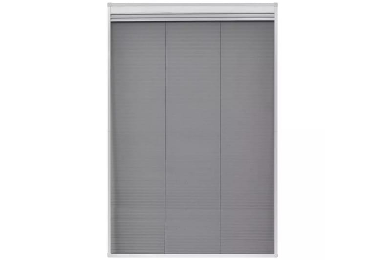Plissert insektskjerm for vindu aluminium 80x120cm - Hvit/Svart - Hage - Dyrking & hagearbeid - Dyrking - Skadedyrbekjempelse - Myggbeskyttelse