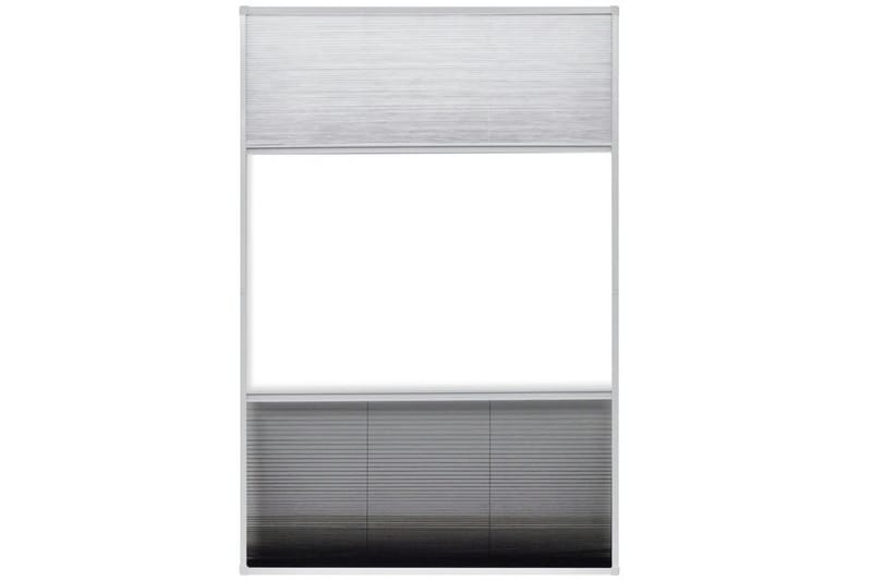 Plissert insektskjerm for vindu aluminium 80x120cm - Hvit/Svart - Hage - Dyrking & hagearbeid - Dyrking - Skadedyrbekjempelse - Myggbeskyttelse