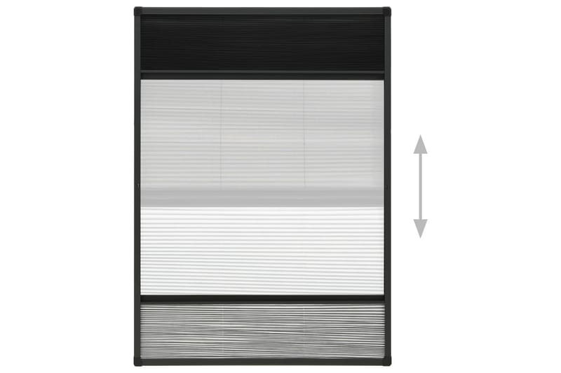 Plissert insektskjerm for vindu aluminium 80x120cm solskjerm - Antrasittgrå - Friluftsutstyr - Myggnett - Myggbeskyttelse