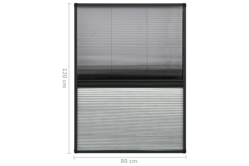 Plissert insektskjerm for vindu aluminium 80x120cm solskjerm - Antrasittgrå - Hage - Dyrking & hagearbeid - Dyrking - Skadedyrbekjempelse - Myggbeskyttelse