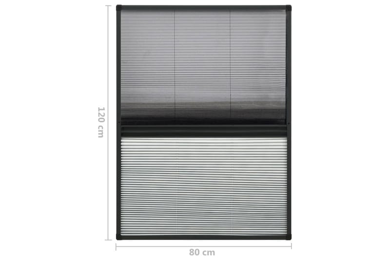 Plissert insektskjerm for vindu aluminium 80x120cm solskjerm - Antrasittgrå - Friluftsutstyr - Myggnett - Myggbeskyttelse