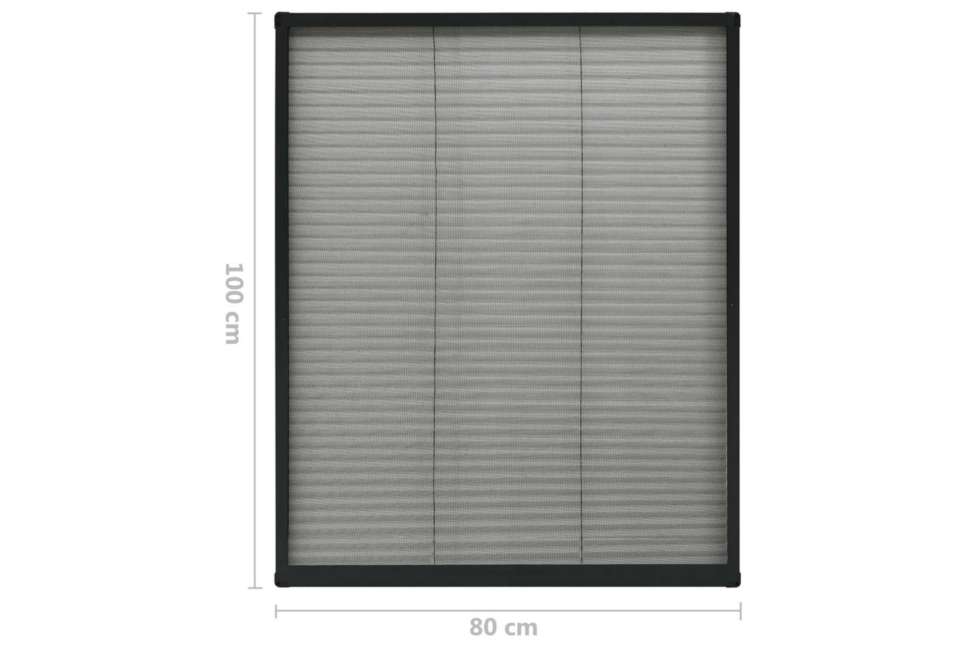Plissert insektskjerm for vindu aluminium antrasitt 80x100cm - Antrasittgrå - Hage - Dyrking & hagearbeid - Dyrking - Skadedyrbekjempelse - Myggbeskyttelse