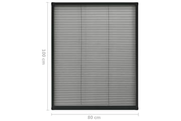 Plissert insektskjerm for vindu aluminium antrasitt 80x100cm - Antrasittgrå - Hage - Dyrking & hagearbeid - Dyrking - Skadedyrbekjempelse - Myggbeskyttelse