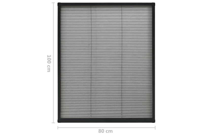 Plissert insektskjerm for vindu aluminium antrasitt 80x100cm - Antrasittgrå - Hage - Dyrking & hagearbeid - Dyrking - Skadedyrbekjempelse - Myggbeskyttelse