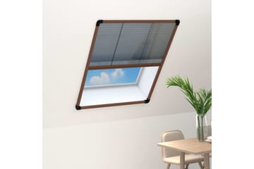 Plissert insektskjerm for vindu aluminium brun 80x120 cm - Brun - Hage - Dyrking & hagearbeid - Dyrking - Skadedyrbekjempelse - Myggbeskyttelse