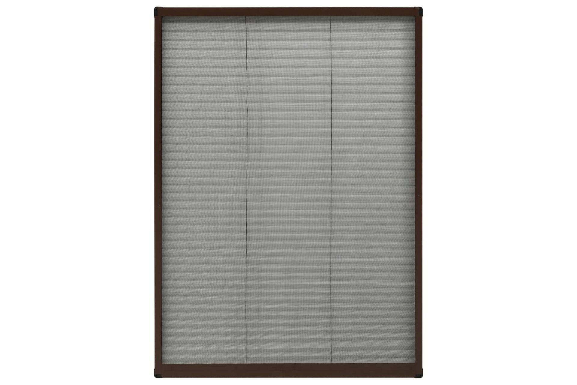 Plissert insektskjerm for vindu aluminium brun 80x120 cm - Brun - Hage - Dyrking & hagearbeid - Dyrking - Skadedyrbekjempelse - Myggbeskyttelse