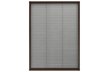 Plissert insektskjerm for vindu aluminium brun 80x120 cm - Brun - Hage - Dyrking & hagearbeid - Dyrking - Skadedyrbekjempelse - Myggbeskyttelse
