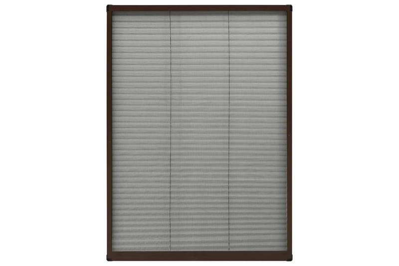 Plissert insektskjerm for vindu aluminium brun 80x120 cm - Brun - Hage - Dyrking & hagearbeid - Dyrking - Skadedyrbekjempelse - Myggbeskyttelse