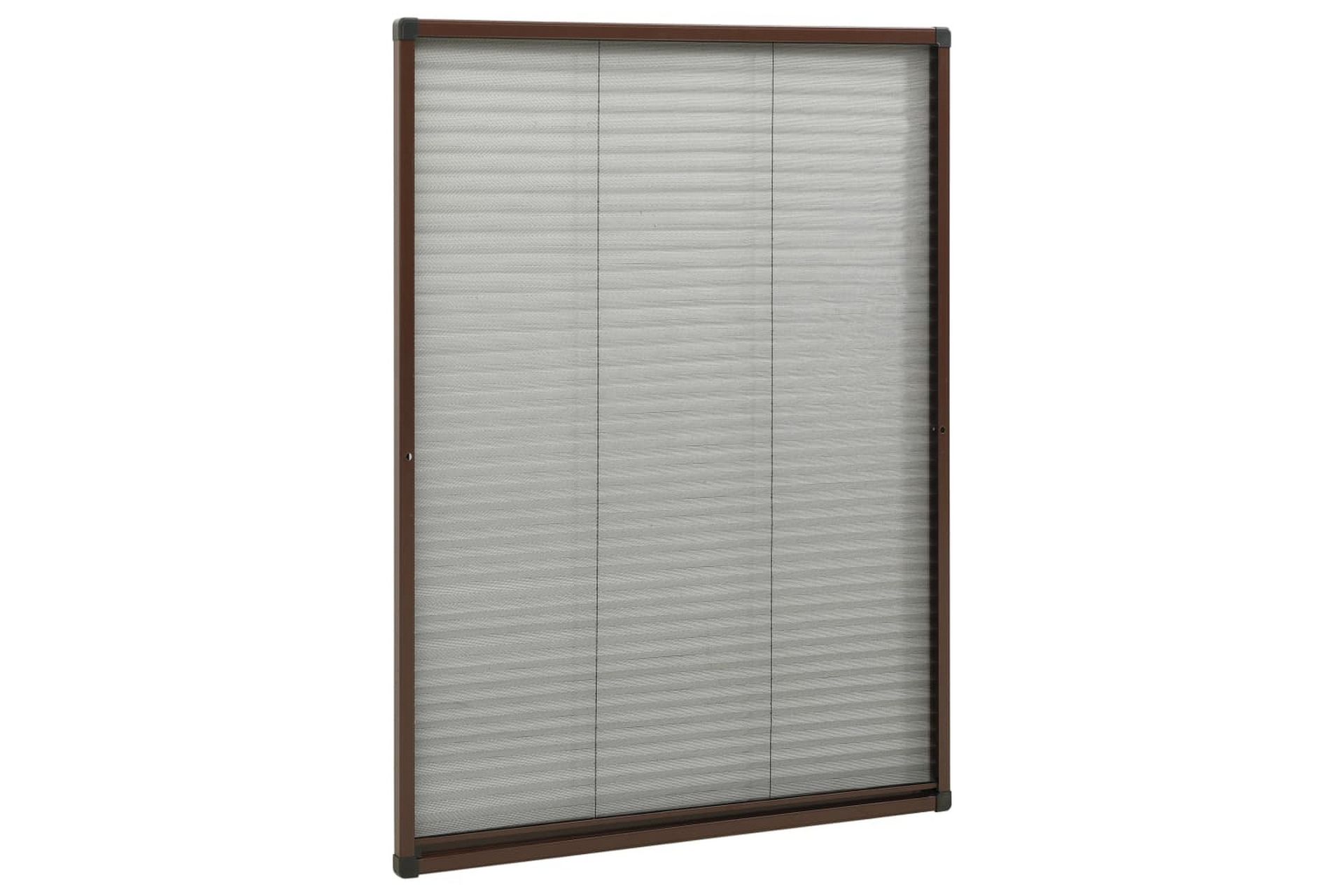 Plissert insektskjerm for vindu aluminium brun 80x120 cm - Brun - Hage - Dyrking & hagearbeid - Dyrking - Skadedyrbekjempelse - Myggbeskyttelse