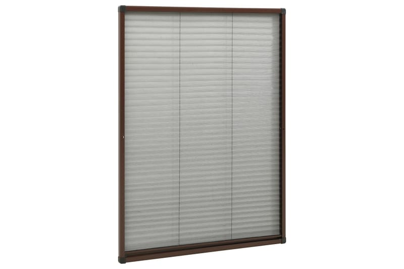Plissert insektskjerm for vindu aluminium brun 80x120 cm - Brun - Hage - Dyrking & hagearbeid - Dyrking - Skadedyrbekjempelse - Myggbeskyttelse