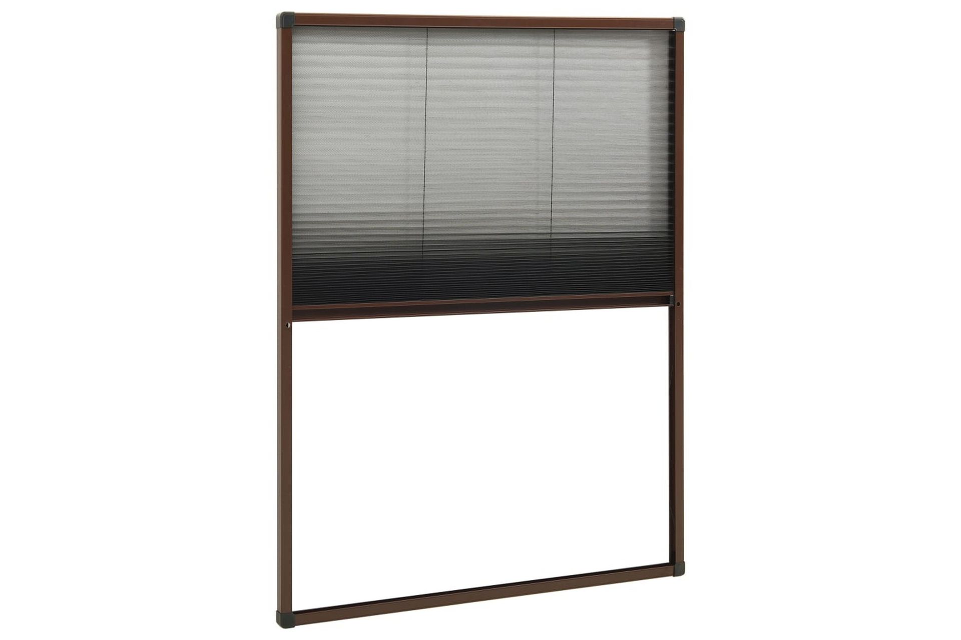 Plissert insektskjerm for vindu aluminium brun 80x120 cm - Brun - Hage - Dyrking & hagearbeid - Dyrking - Skadedyrbekjempelse - Myggbeskyttelse