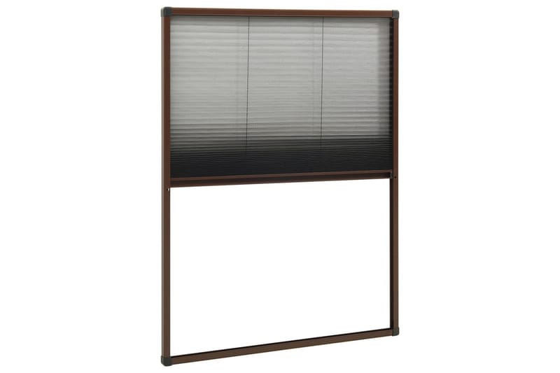 Plissert insektskjerm for vindu aluminium brun 80x120 cm - Brun - Hage - Dyrking & hagearbeid - Dyrking - Skadedyrbekjempelse - Myggbeskyttelse
