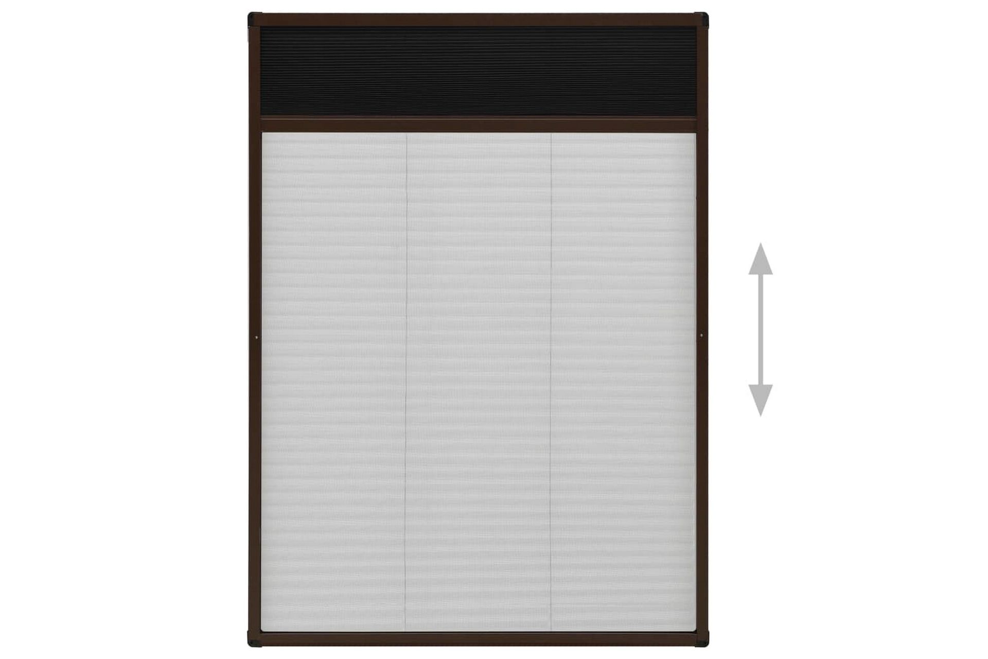 Plissert insektskjerm for vindu aluminium brun 80x120 cm - Brun - Hage - Dyrking & hagearbeid - Dyrking - Skadedyrbekjempelse - Myggbeskyttelse