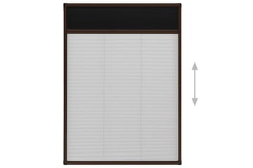 Plissert insektskjerm for vindu aluminium brun 80x120 cm - Brun - Hage - Dyrking & hagearbeid - Dyrking - Skadedyrbekjempelse - Myggbeskyttelse