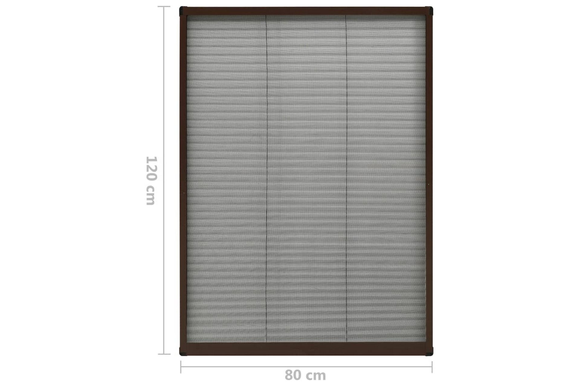 Plissert insektskjerm for vindu aluminium brun 80x120 cm - Brun - Hage - Dyrking & hagearbeid - Dyrking - Skadedyrbekjempelse - Myggbeskyttelse