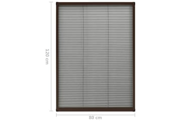 Plissert insektskjerm for vindu aluminium brun 80x120 cm - Brun - Hage - Dyrking & hagearbeid - Dyrking - Skadedyrbekjempelse - Myggbeskyttelse